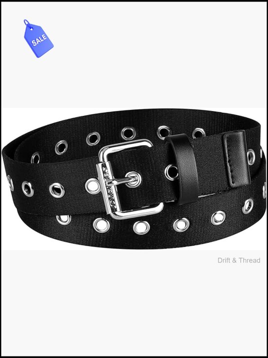 Grommet Web Belt Roller Buckle Adjustable 1.4 inch PU Tip main image 6